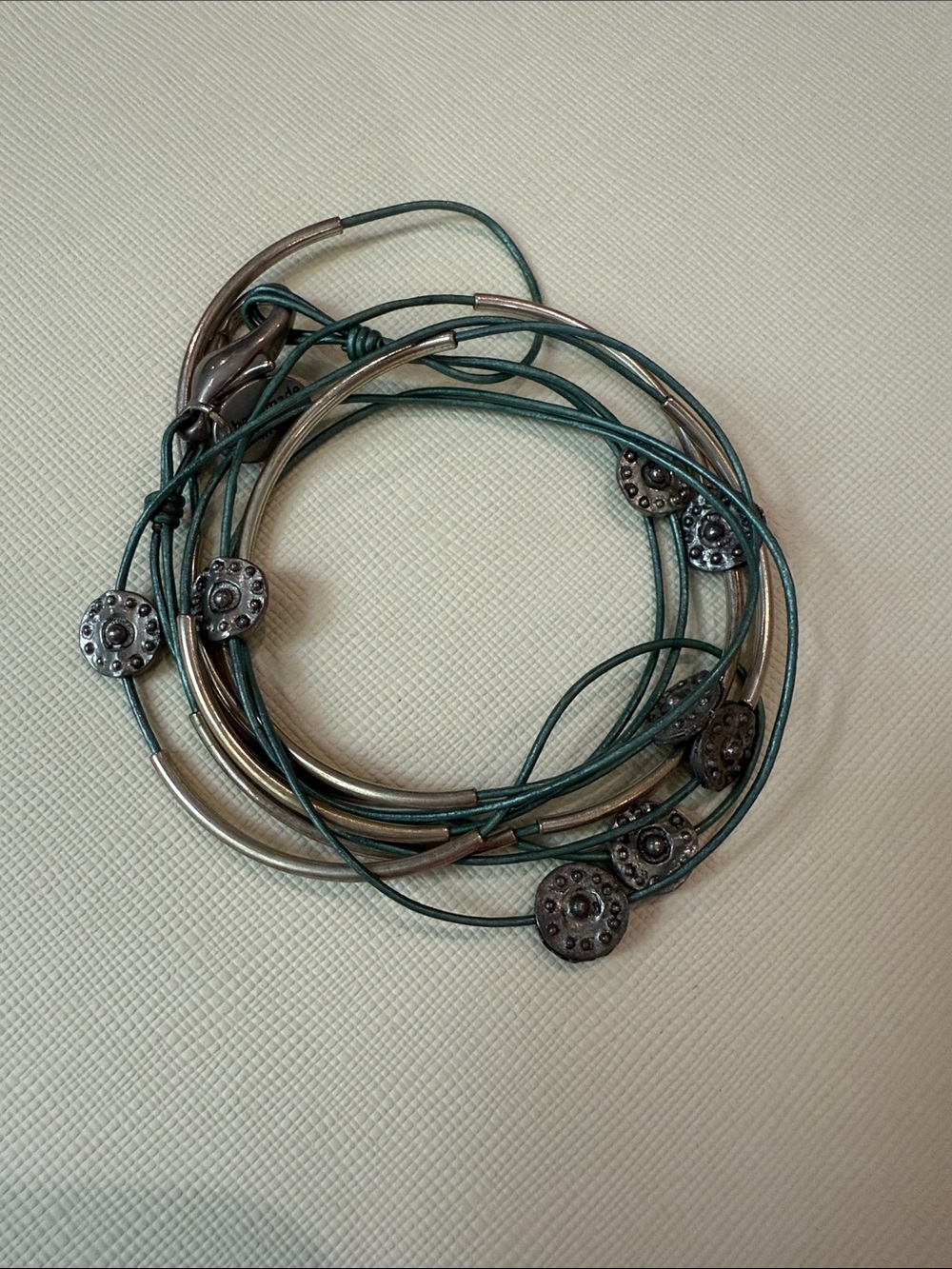 Lizzy James Teal and Silver Multi-Strand Wrap Bracelet